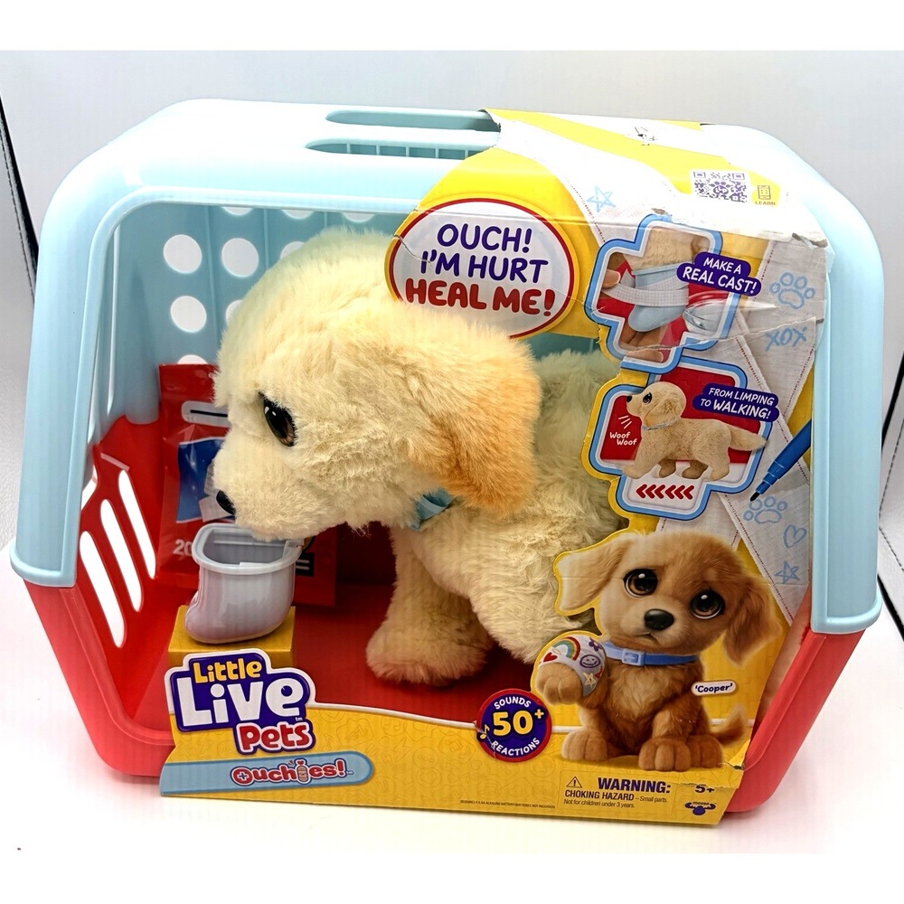 Little Live Pets Ouchies Cooper The Retriever Puppy, 50+ Sounds